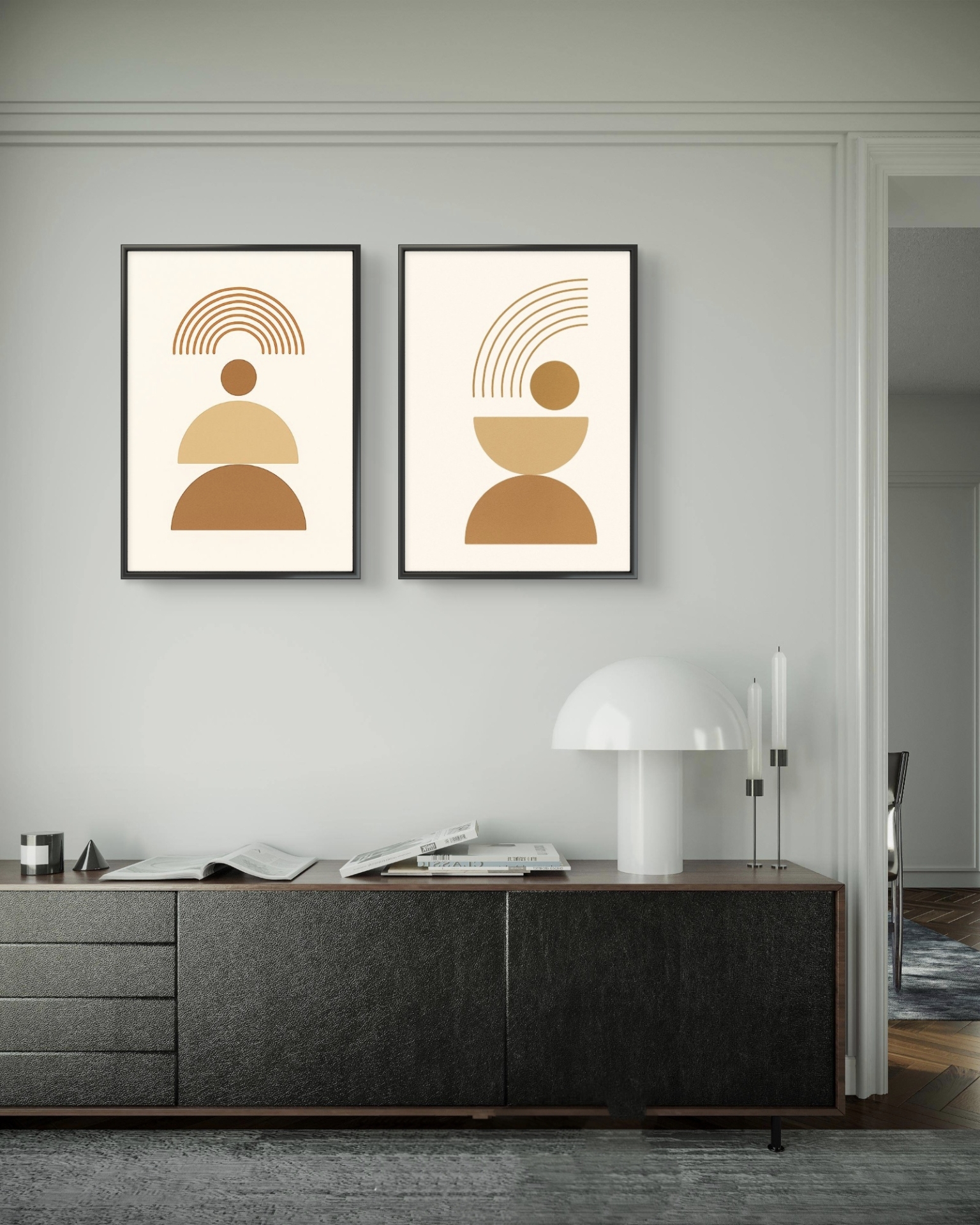  تابلو دکوراتیو دو تکه ( تریپتیک Triptych ) کد 57 