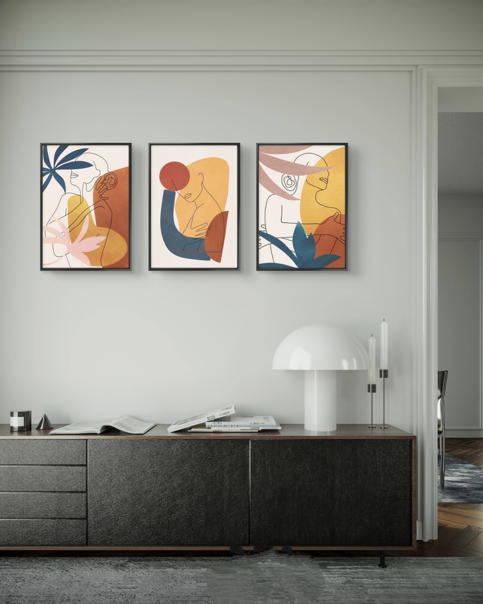  تابلو دکوراتیو سه تکه ( تریپتیک Triptych ) کد 50 