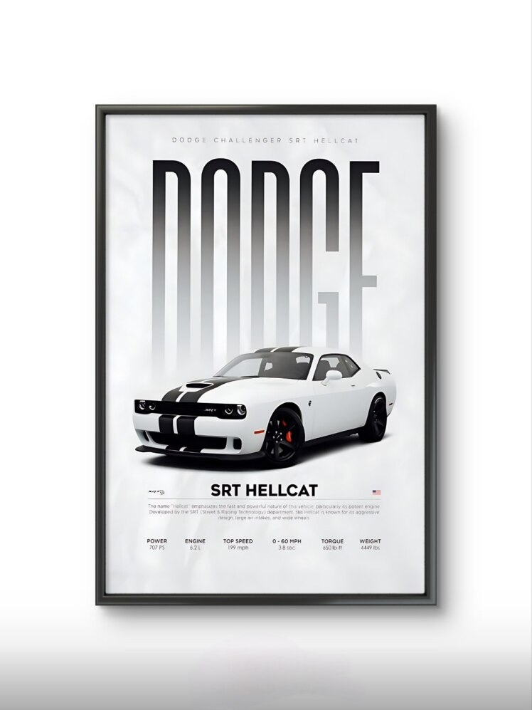 تابلو عکس DODGE SRT HELLCAT کد 3326