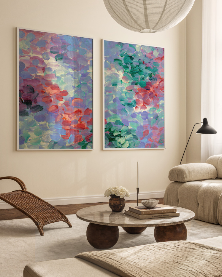 تابلو دکوراتیو دو تکه ( تریپتیک Triptych ) کد 76