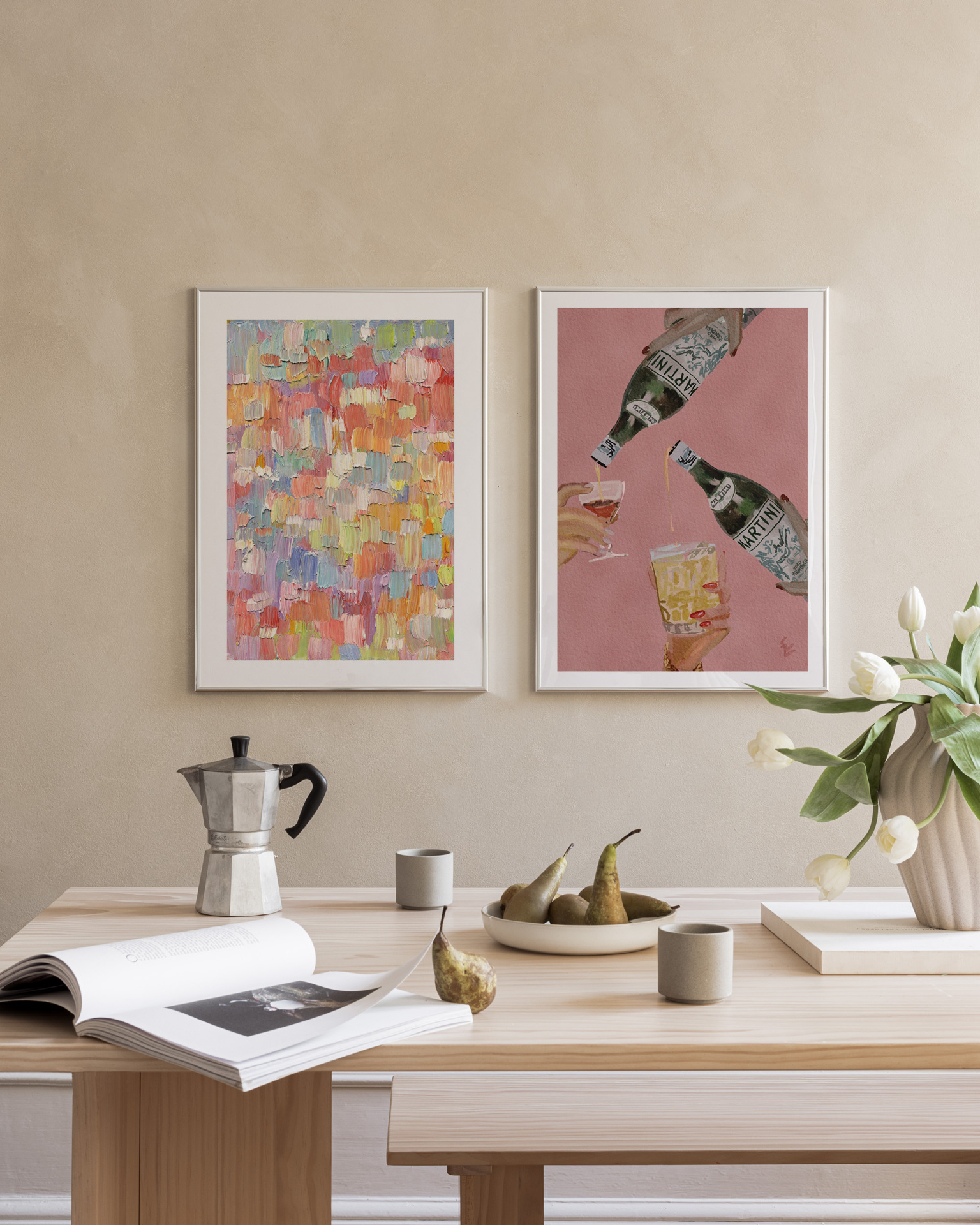  تابلو دکوراتیو دو تکه ( تریپتیک Triptych ) کد 95 