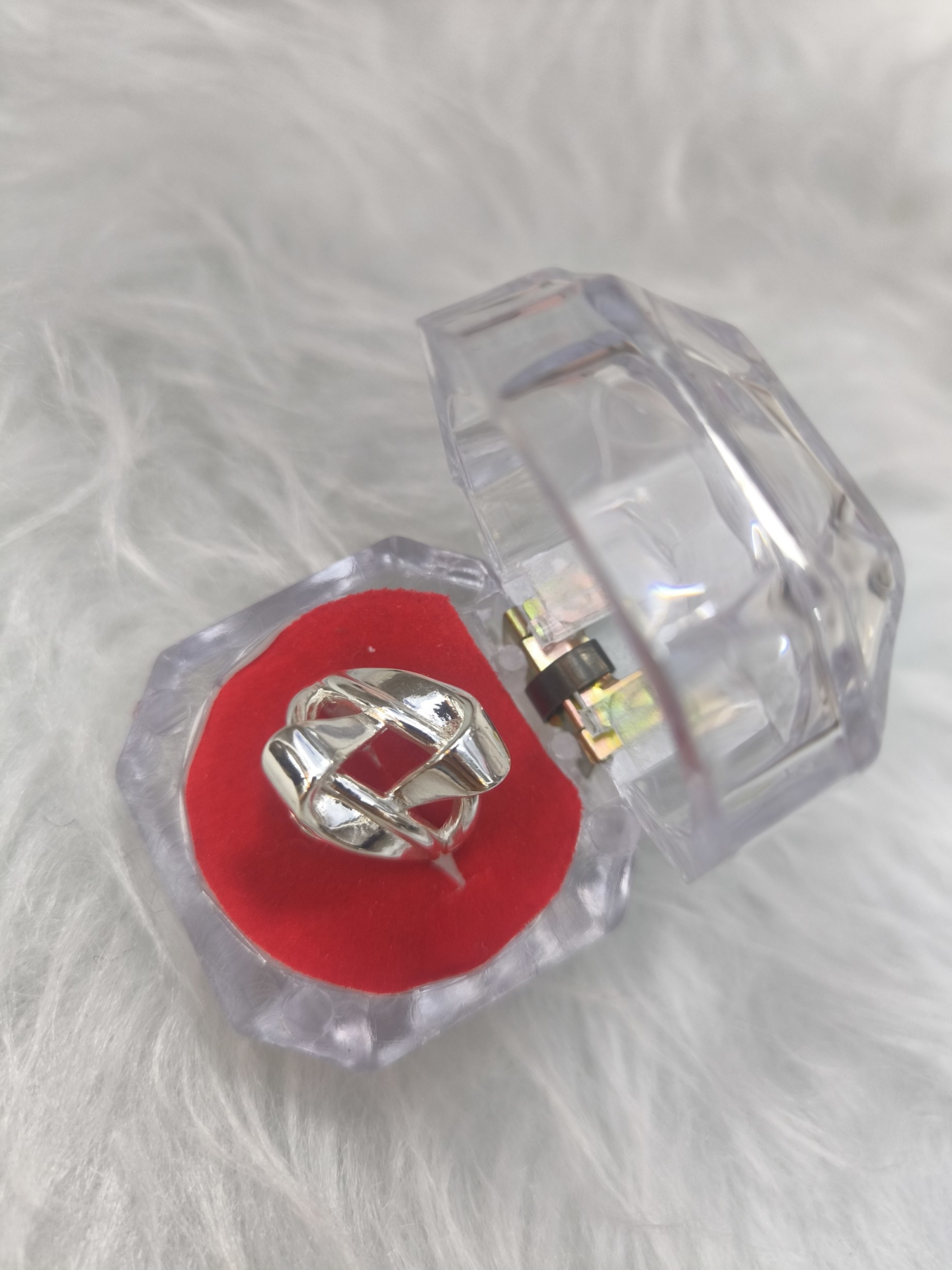  انگشتر آبکاری نقره (فری سایز) 