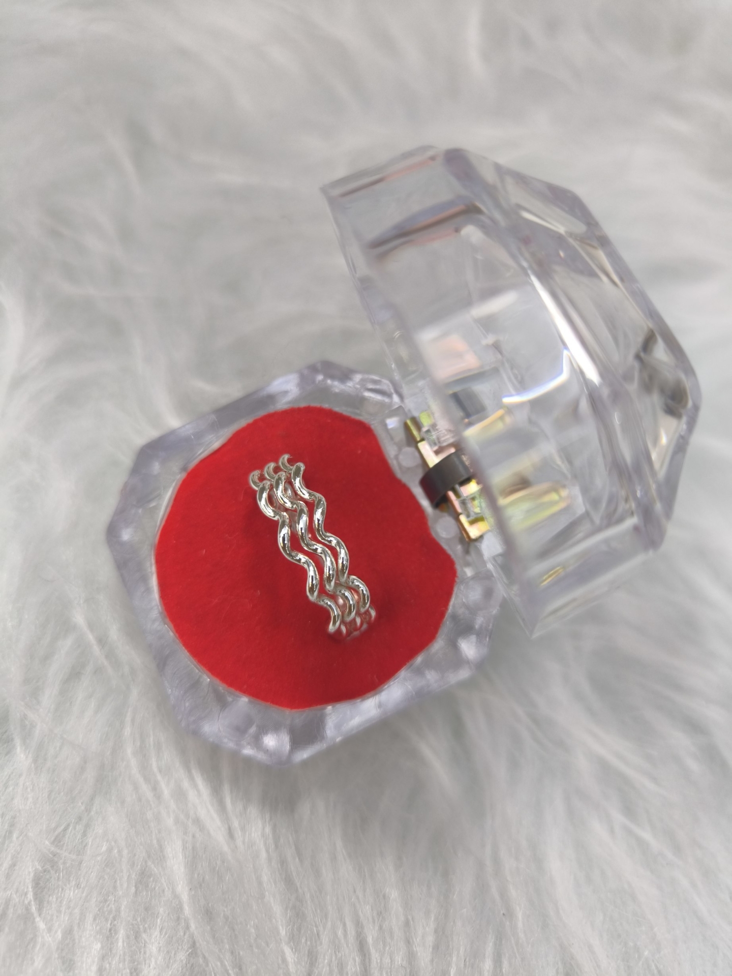  انگشتر آبکاری نقره (فری سایز) 