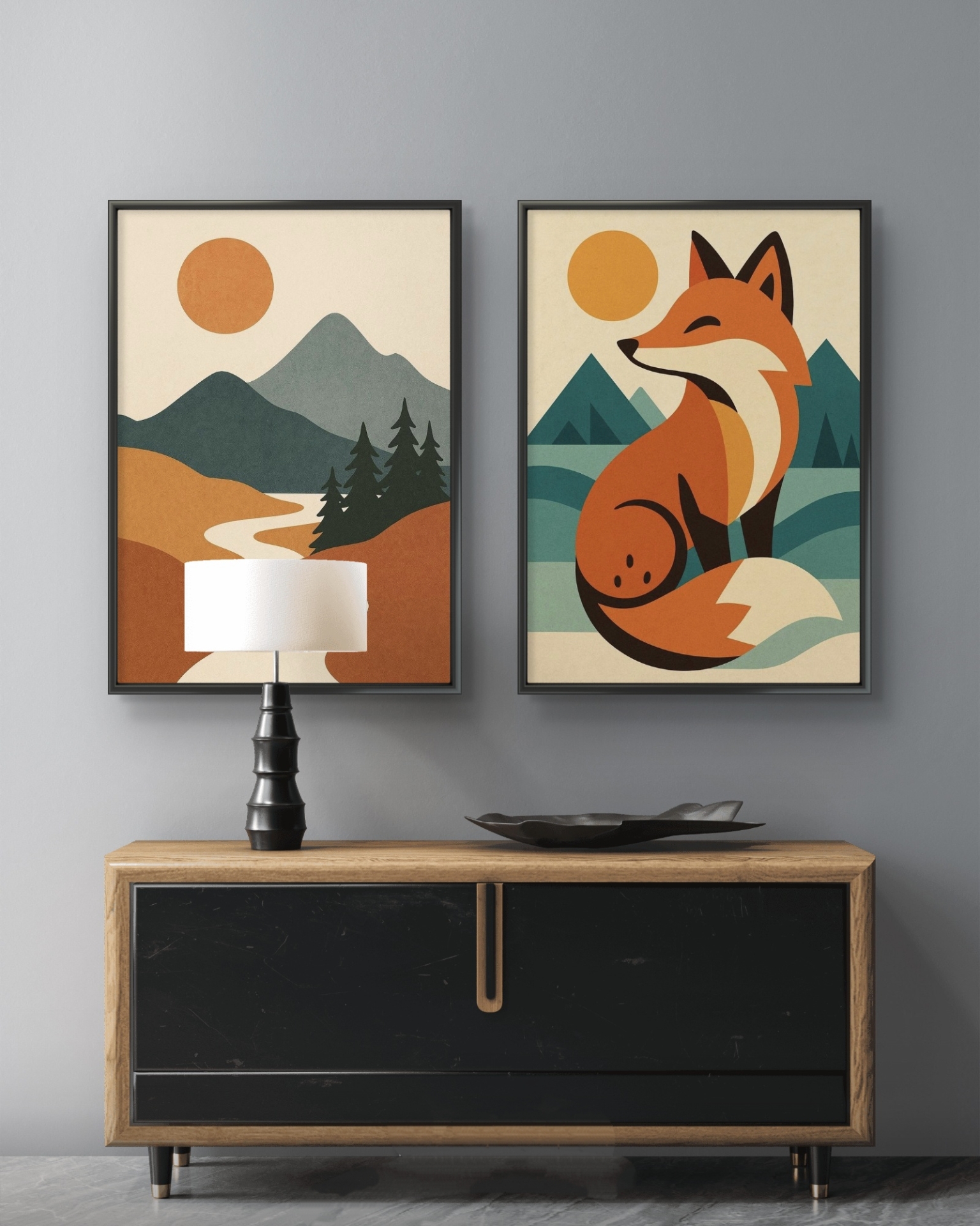 تابلو دکوراتیو دو تکه ( تریپتیک Triptych ) کد 27