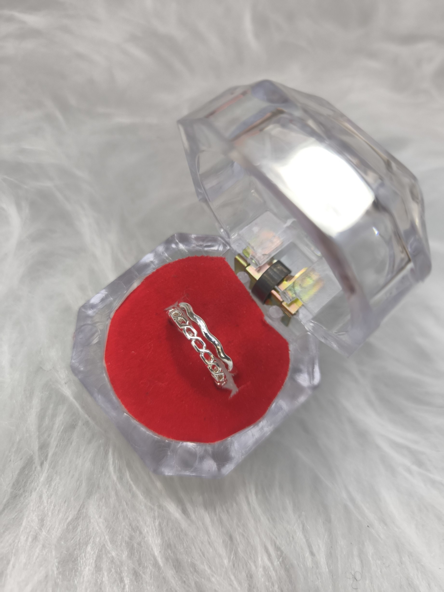  انگشتر آبکاری نقره (فری سایز) 