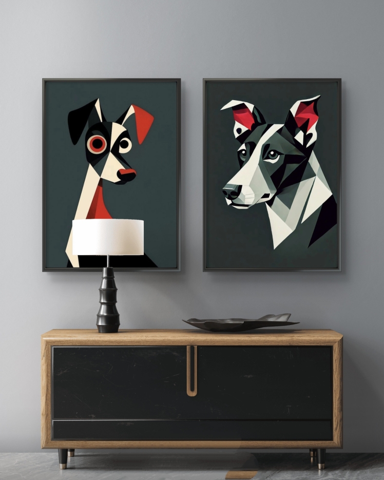 تابلو دکوراتیو دو تکه ( تریپتیک Triptych ) کد 18