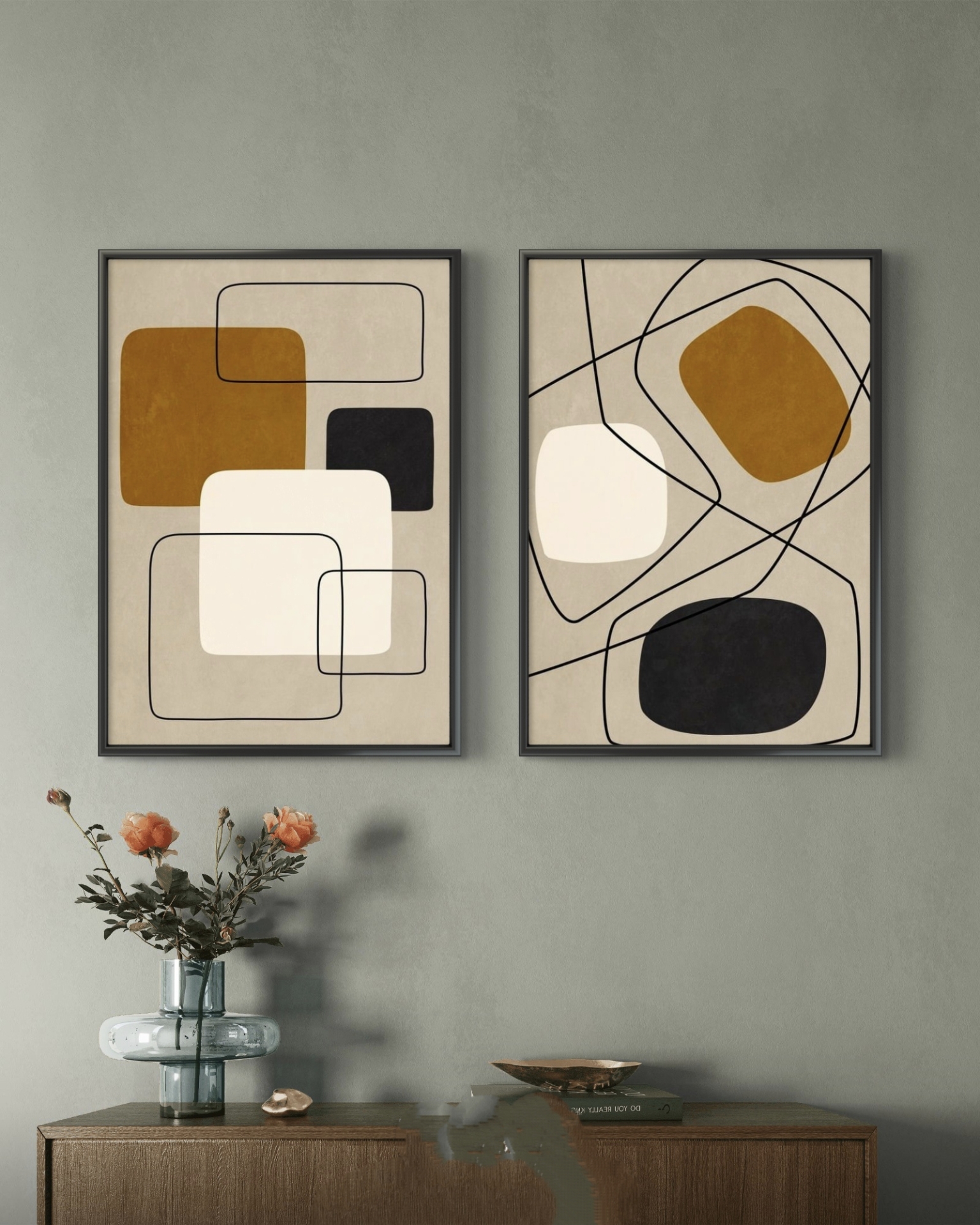  تابلو دکوراتیو دو تکه ( تریپتیک Triptych ) کد 55 