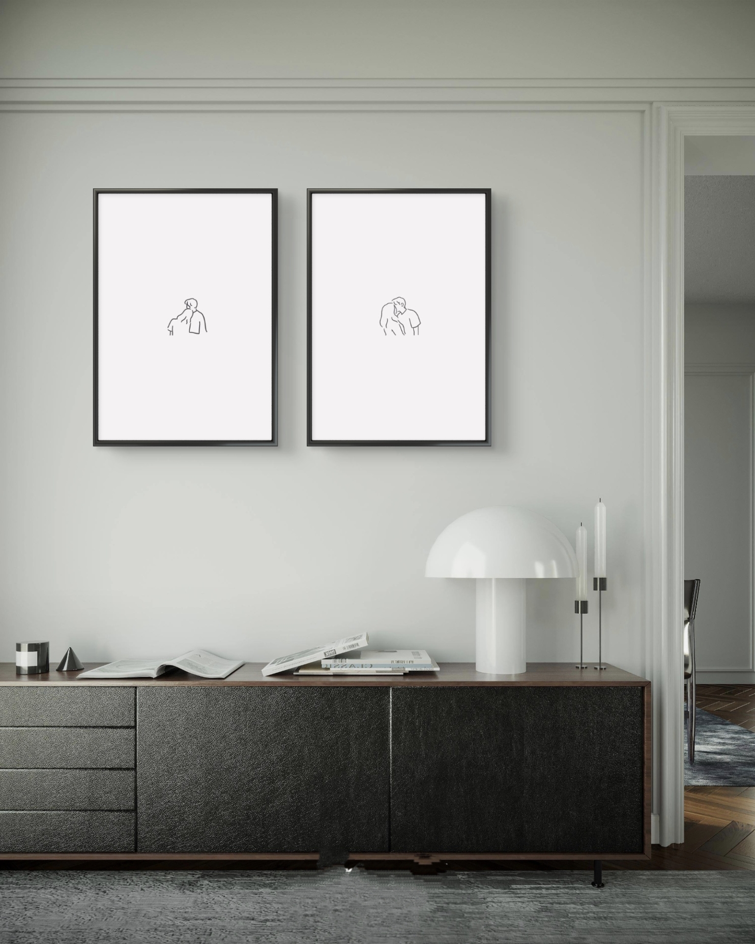  تابلو دکوراتیو دو تکه ( تریپتیک Triptych ) کد 58 