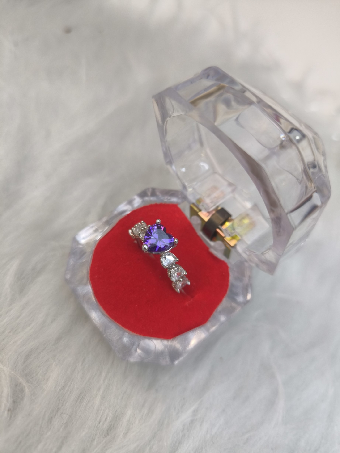  انگشتر جواهری زنانه نصف نگین(فری سایز) 