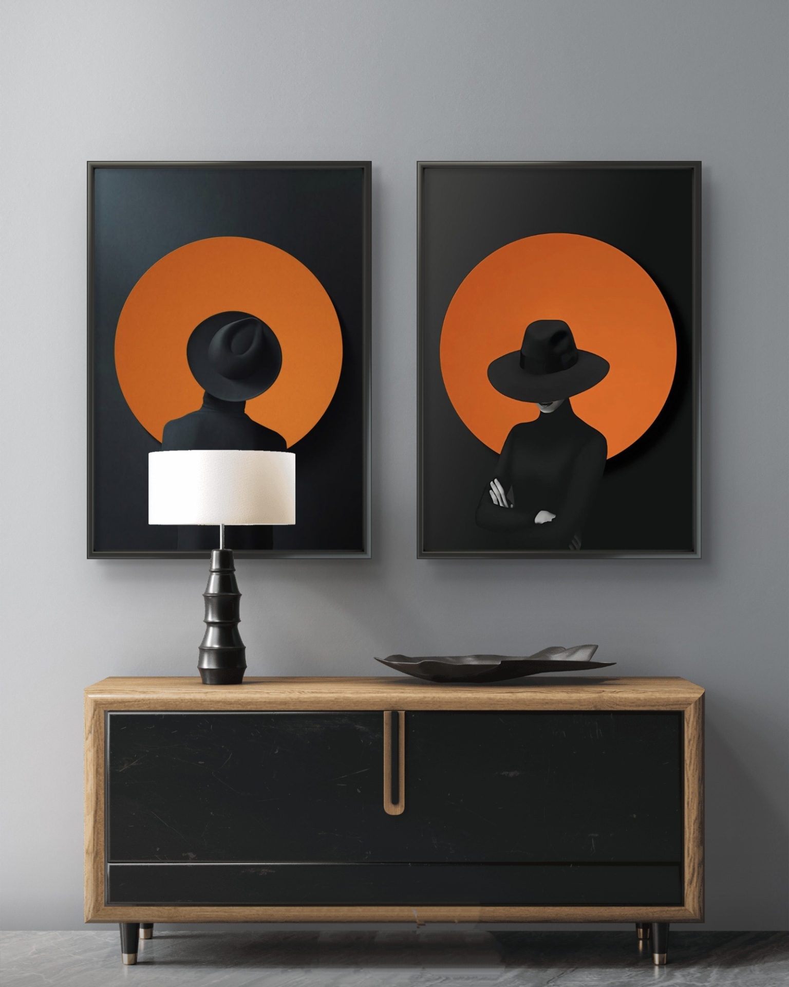 تابلو دکوراتیو دو تکه ( تریپتیک Triptych ) کد 16