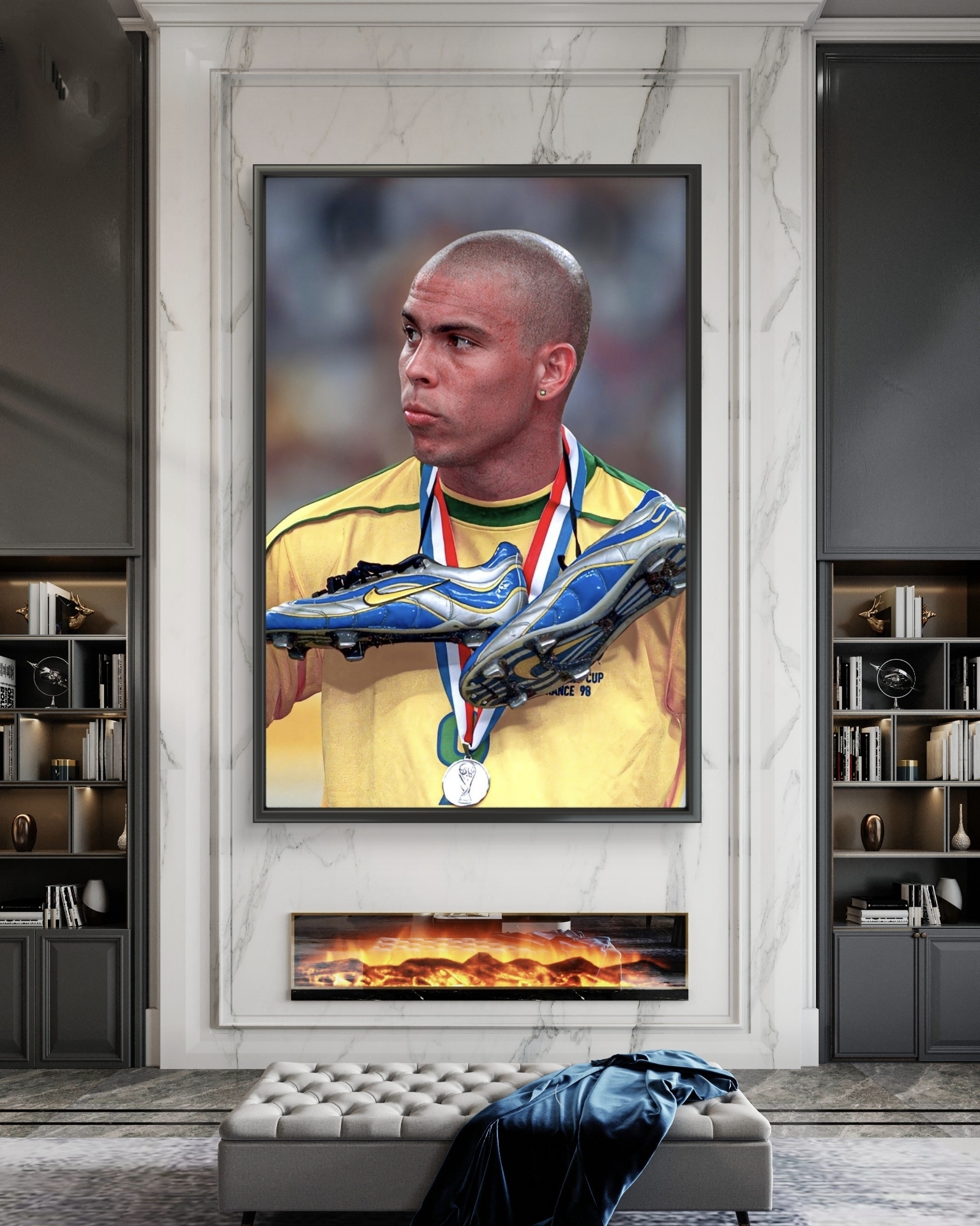  تابلو عکس فوتبالی رونالدو برزیلی کد 2844 