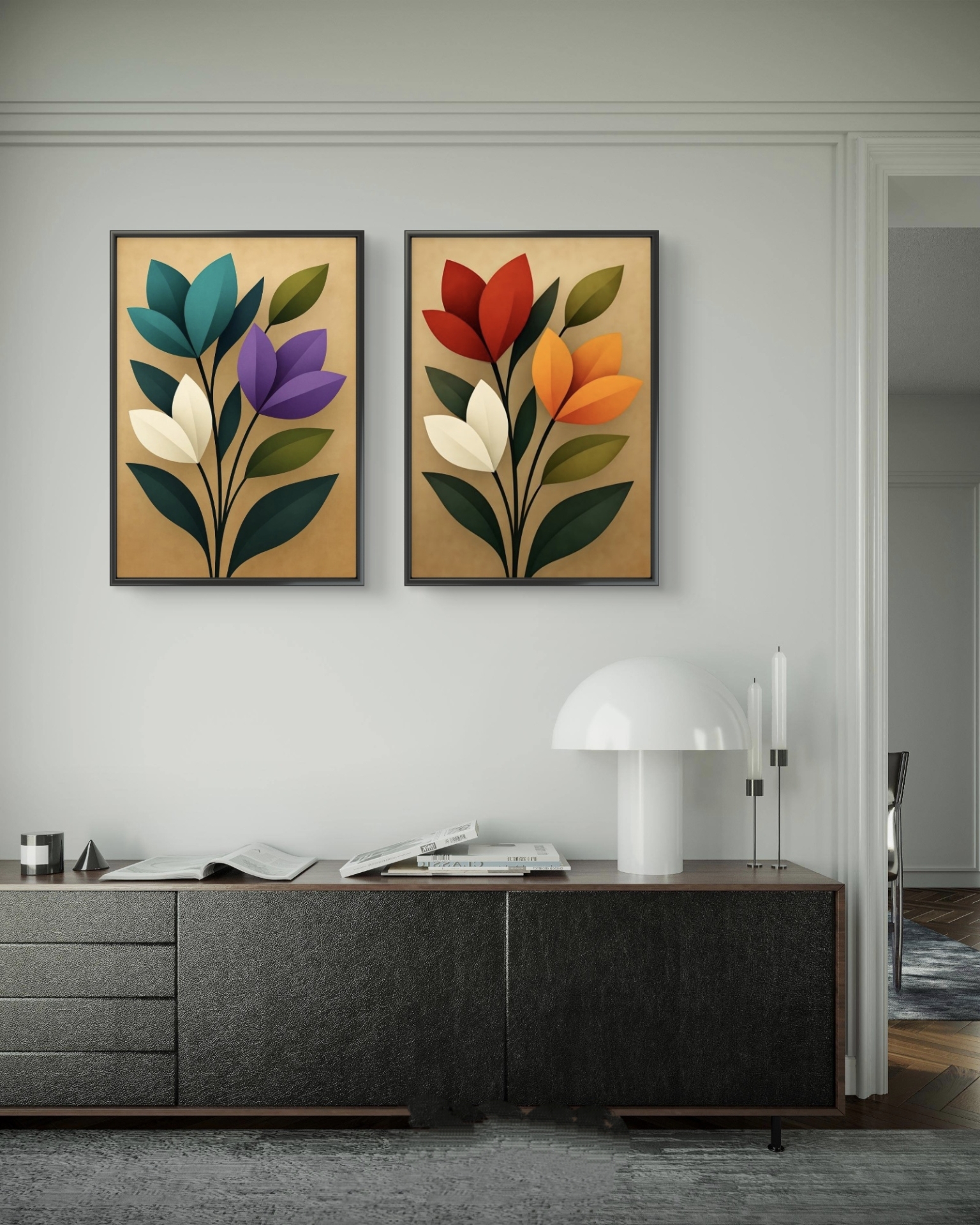  تابلو دکوراتیو دو تکه ( تریپتیک Triptych ) کد 22 