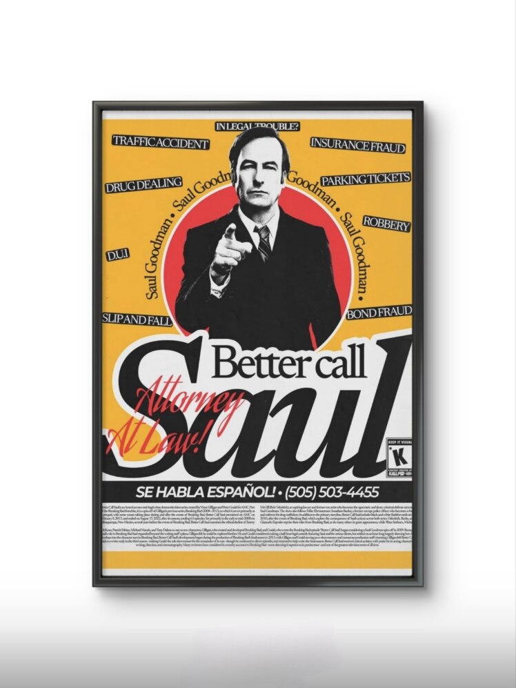 تابلو عکس فیلم و سریال ( بهتره با سال تماس بگیری - Better Call Saul ) کد 3304