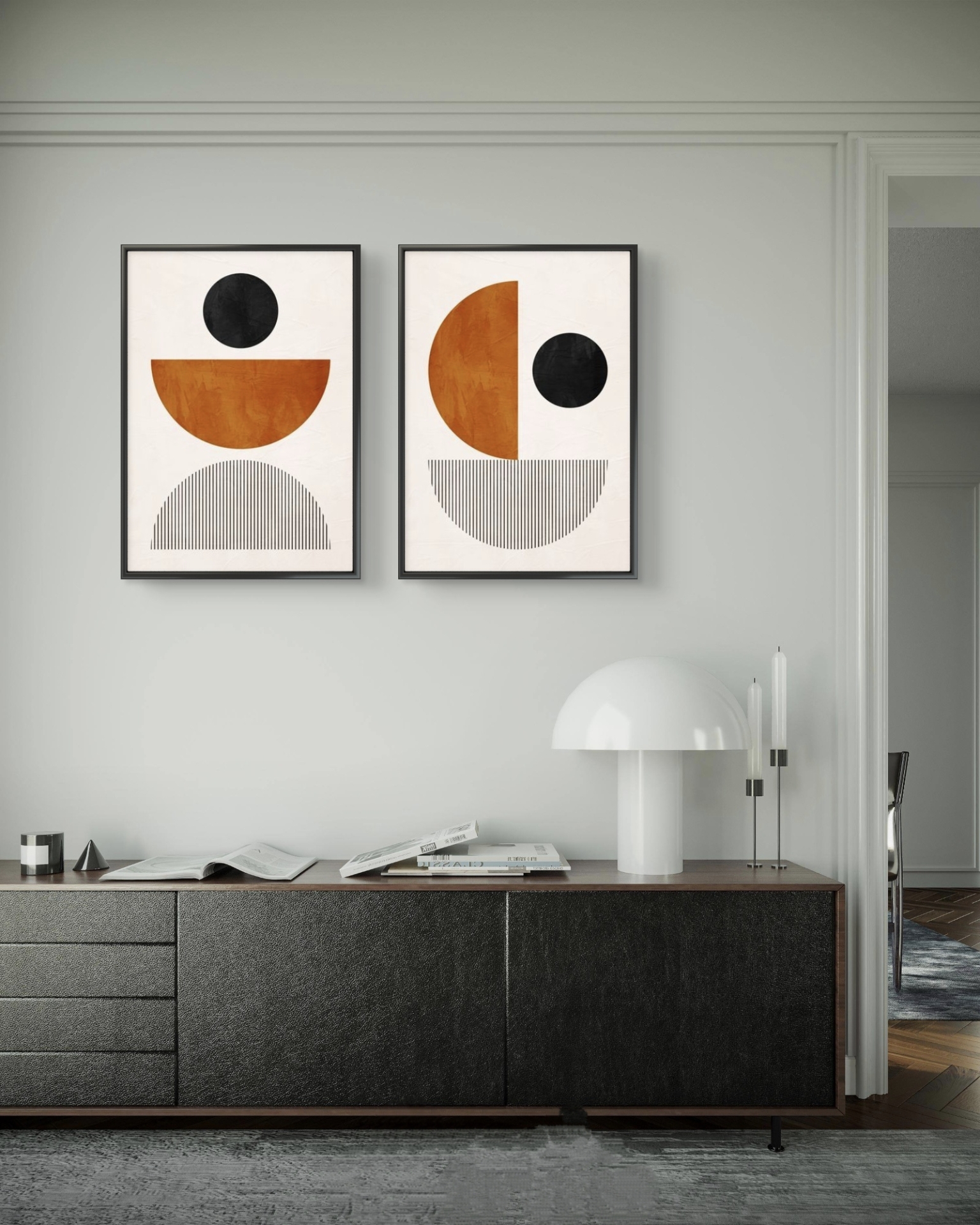 تابلو دکوراتیو دو تکه ( تریپتیک Triptych ) کد 44