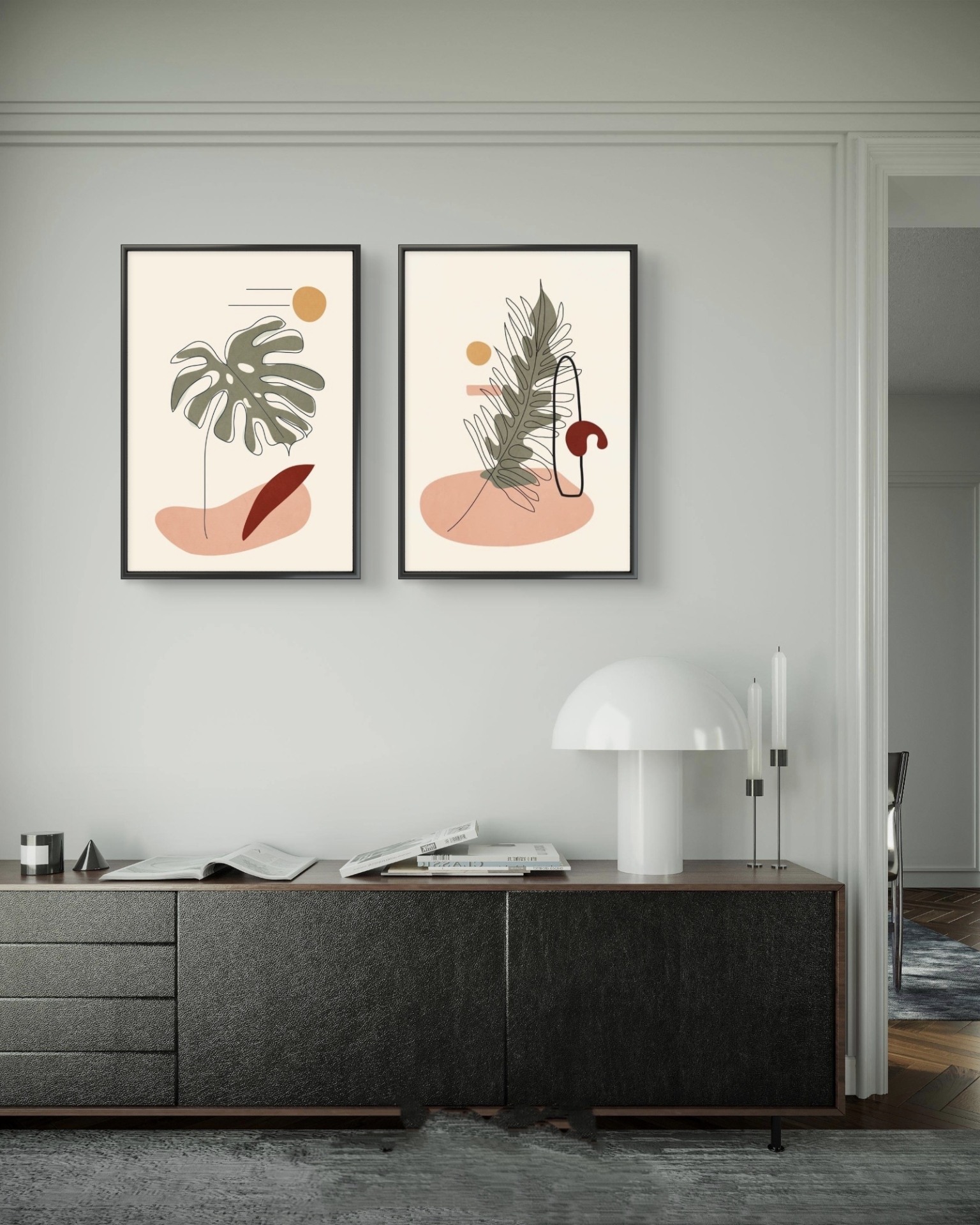 تابلو دکوراتیو دو تکه ( تریپتیک Triptych ) کد 39