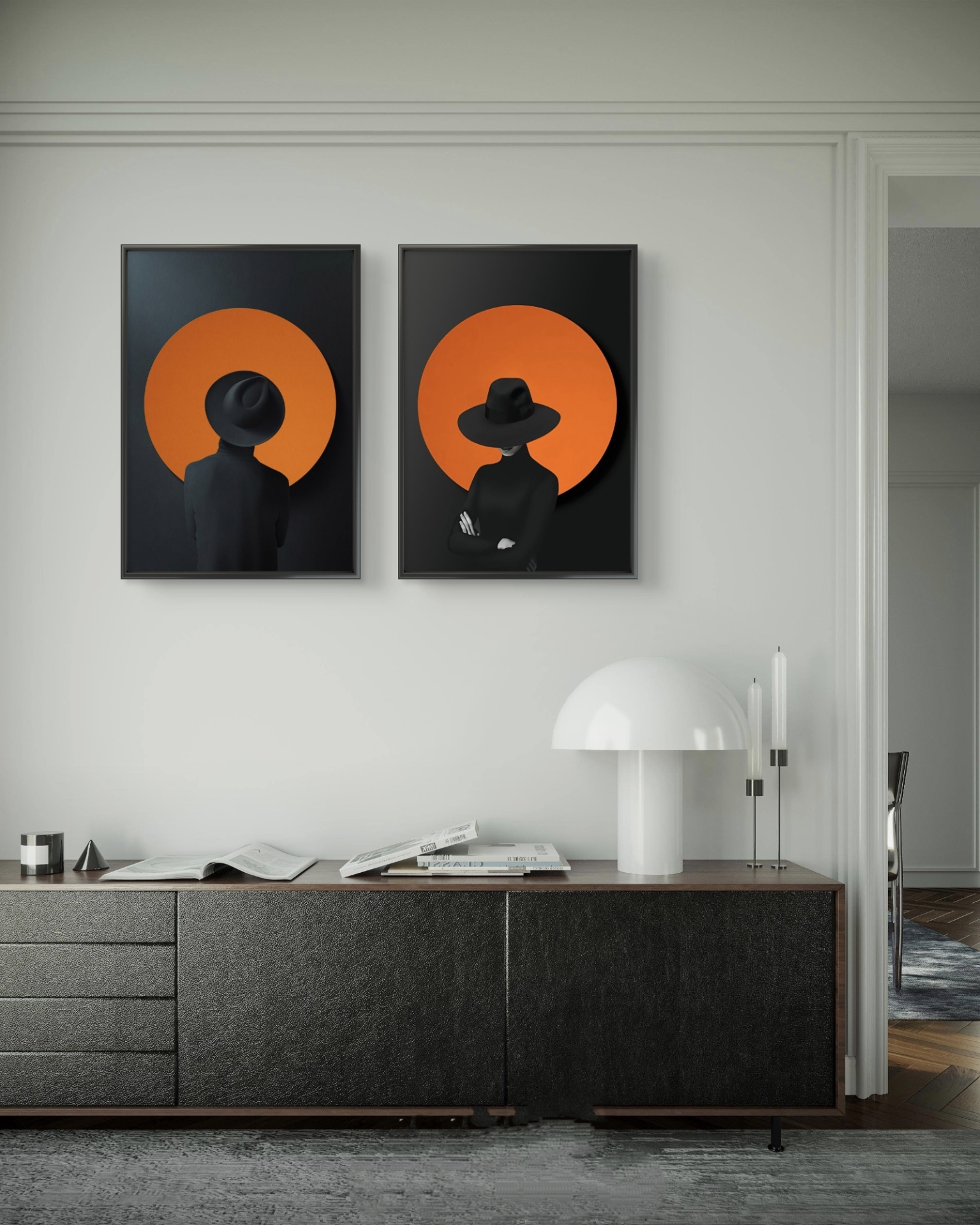 تابلو دکوراتیو دو تکه ( تریپتیک Triptych ) کد 16