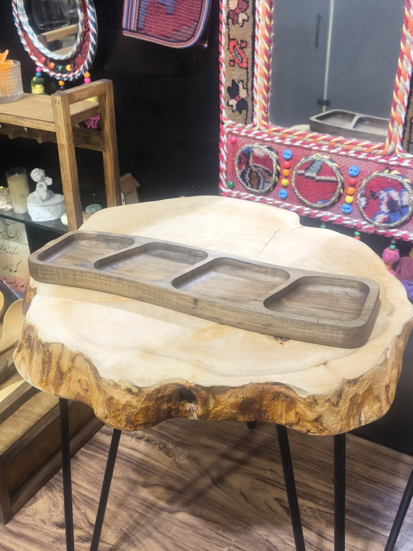  اردو خوری 4 خانه چوب گردو کد 24 