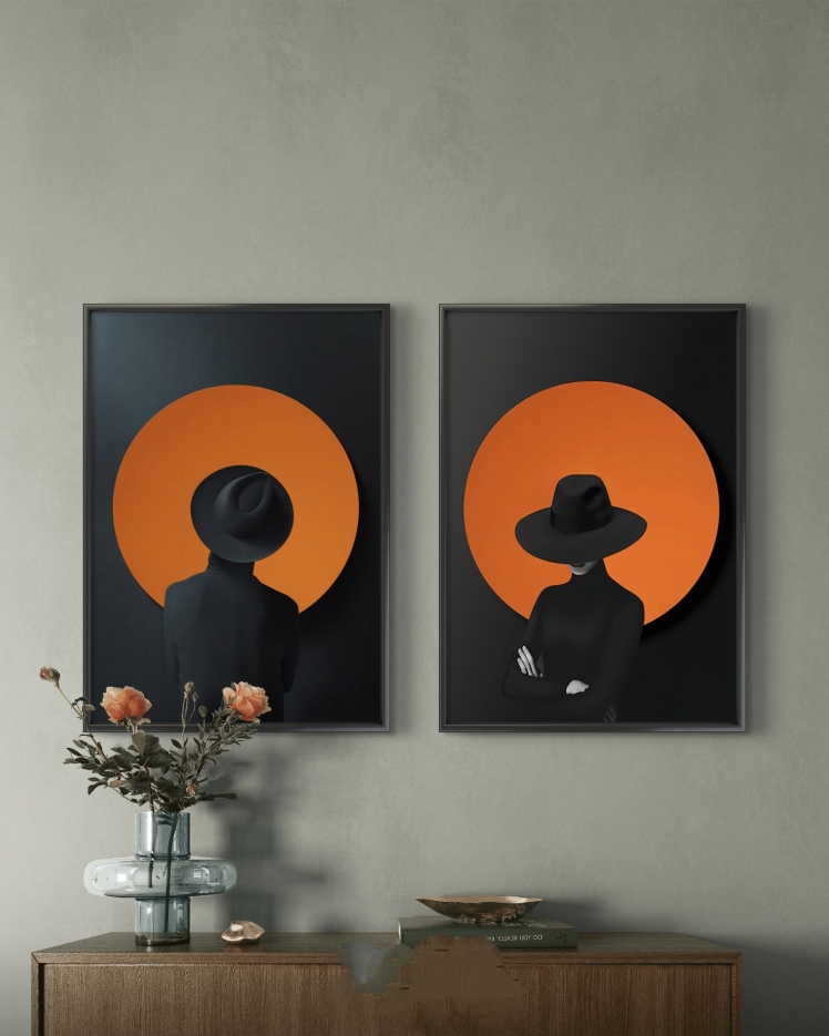 تابلو دکوراتیو دو تکه ( تریپتیک Triptych ) کد 16