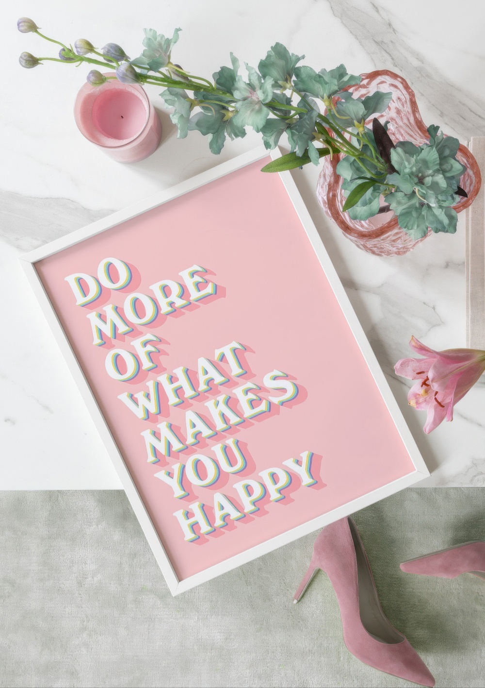  تابلو تایپوگرافی ( کارهایی که شما را خوشحال می کند را بیشتر انجام دهید ) کد 3099 