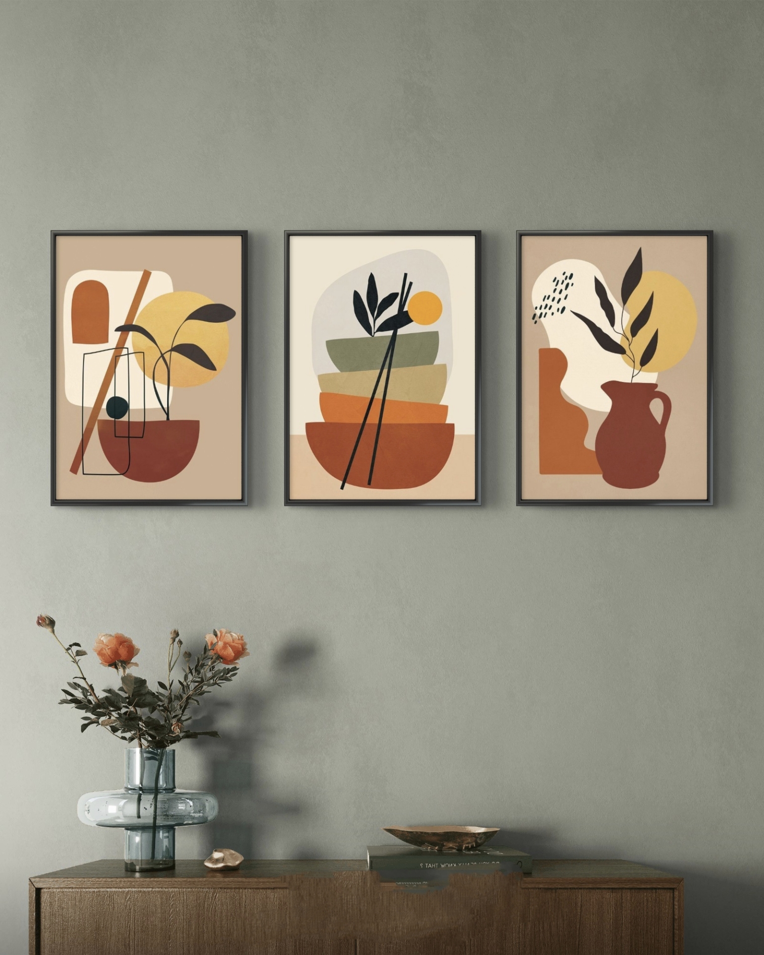 تابلو دکوراتیو سه تکه ( تریپتیک Triptych ) کد 19