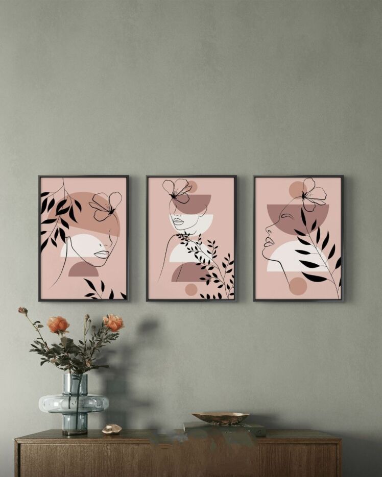 تابلو دکوراتیو سه تکه ( تریپتیک Triptych ) کد 13