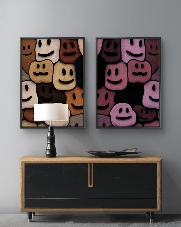 تابلو دکوراتیو دو تکه ( تریپتیک Triptych ) کد 23