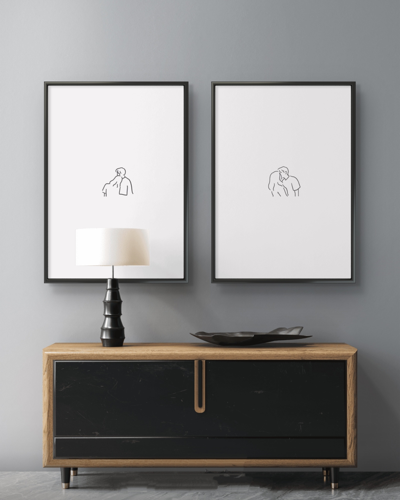  تابلو دکوراتیو دو تکه ( تریپتیک Triptych ) کد 58 