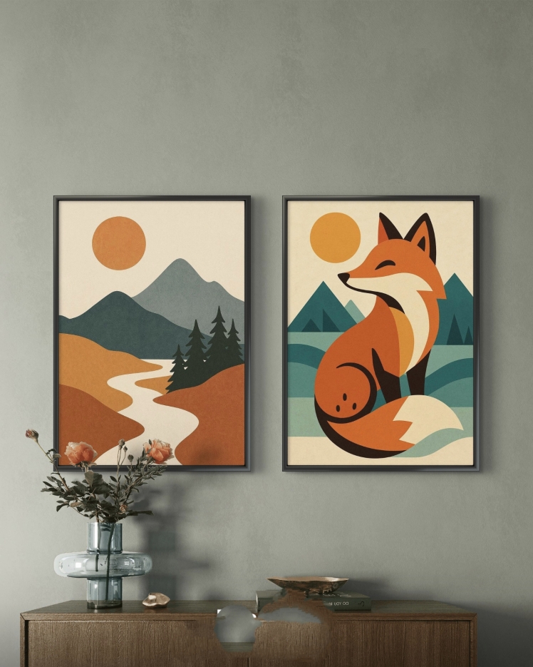 تابلو دکوراتیو دو تکه ( تریپتیک Triptych ) کد 27