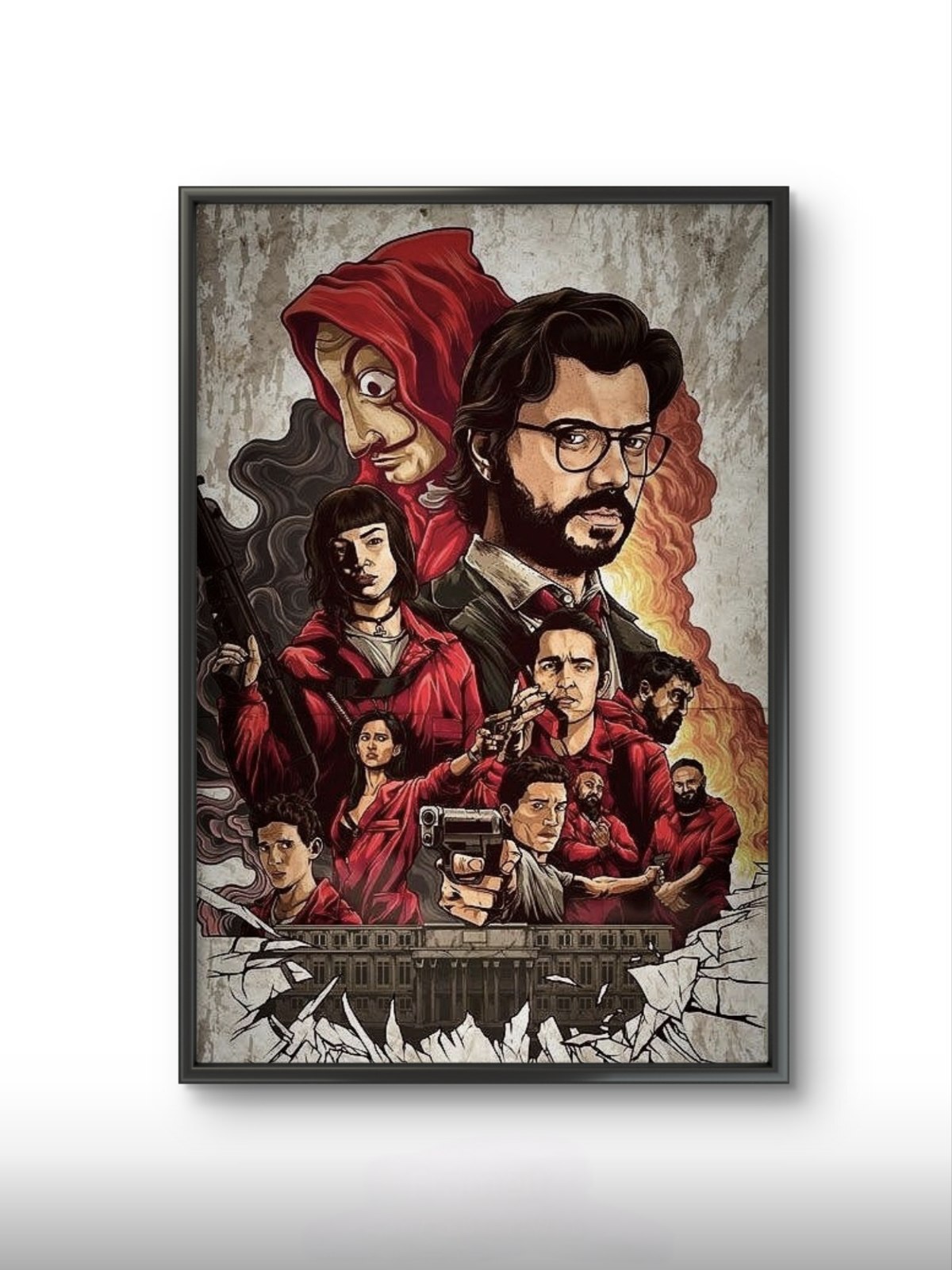  تابلو عکس فیلم و سریال ( خانه کاغذی - Money Heist ) کد 3321 