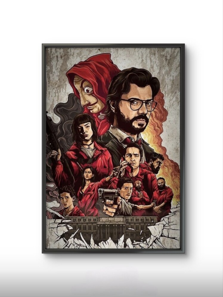 تابلو عکس فیلم و سریال ( خانه کاغذی - Money Heist ) کد 3321