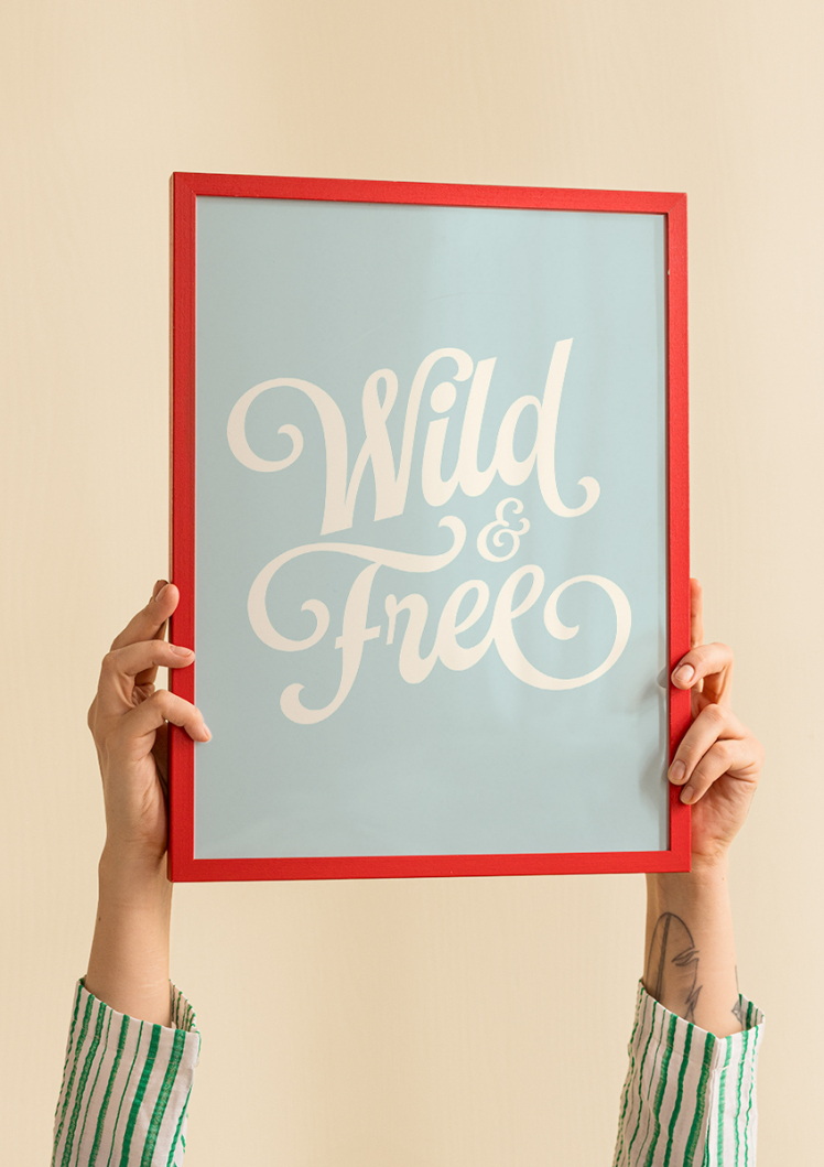 تابلو تایپوگرافی ( وحشی و آزاد ) کد 3122