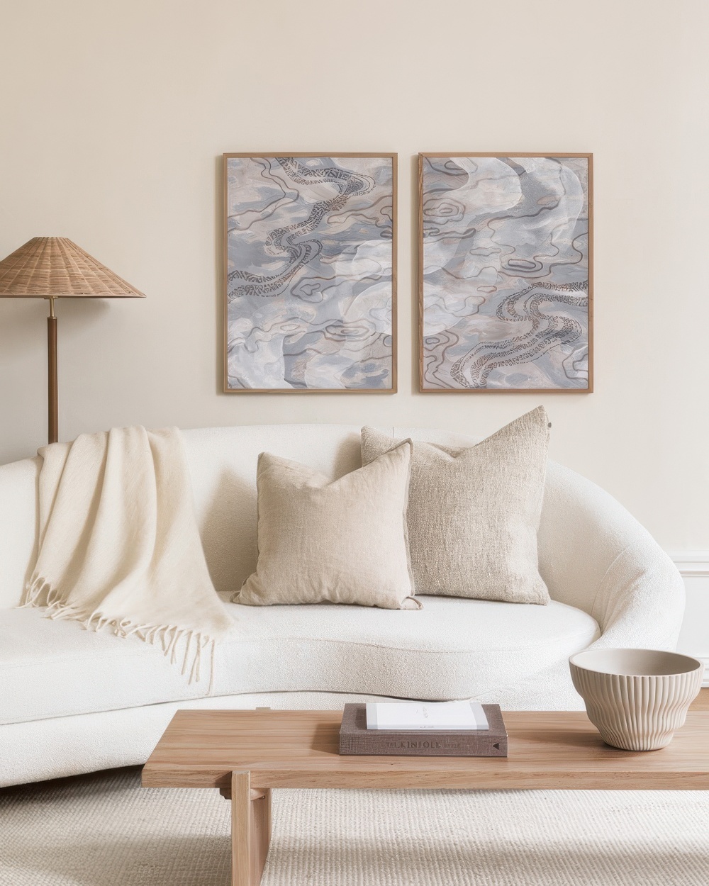 تابلو دکوراتیو دو تکه ( تریپتیک Triptych ) کد 163