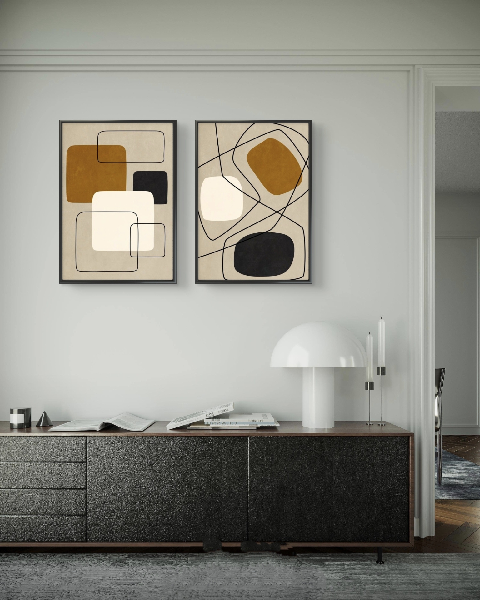  تابلو دکوراتیو دو تکه ( تریپتیک Triptych ) کد 55 