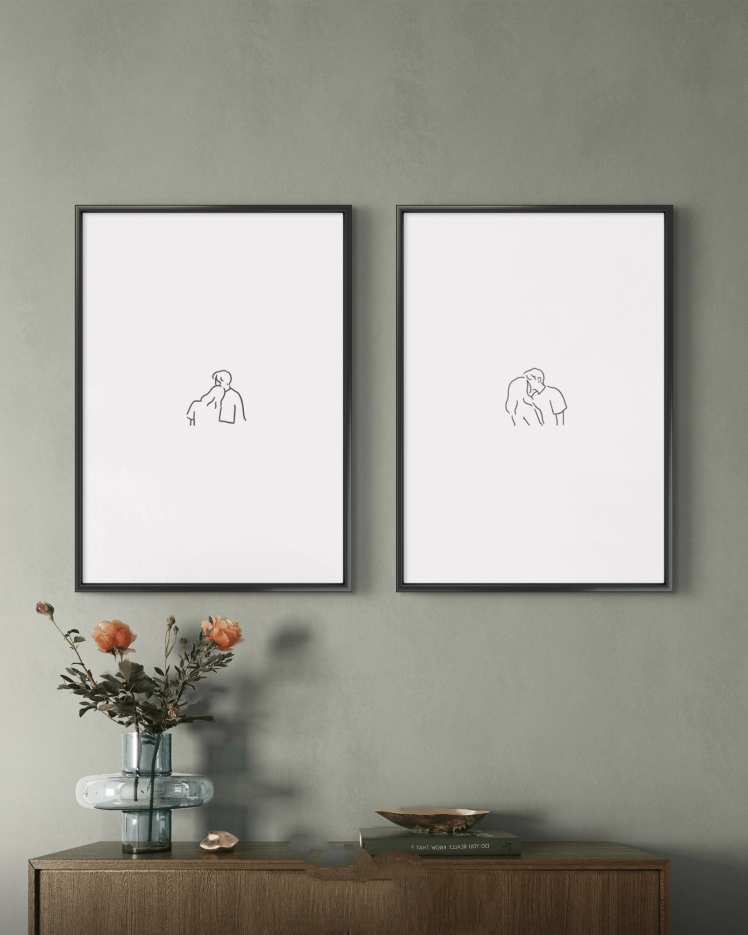 تابلو دکوراتیو دو تکه ( تریپتیک Triptych ) کد 58