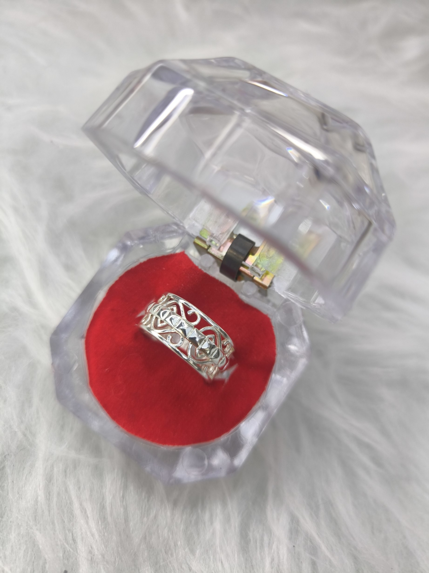  انگشتر آبکاری نقره (فری سایز) 