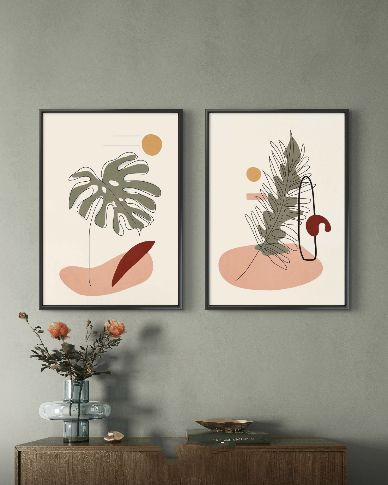 تابلو دکوراتیو دو تکه ( تریپتیک Triptych ) کد 39