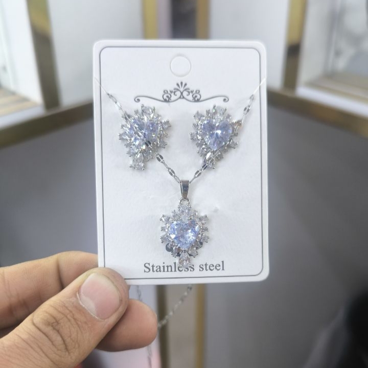 نیم ست جواهری استیل