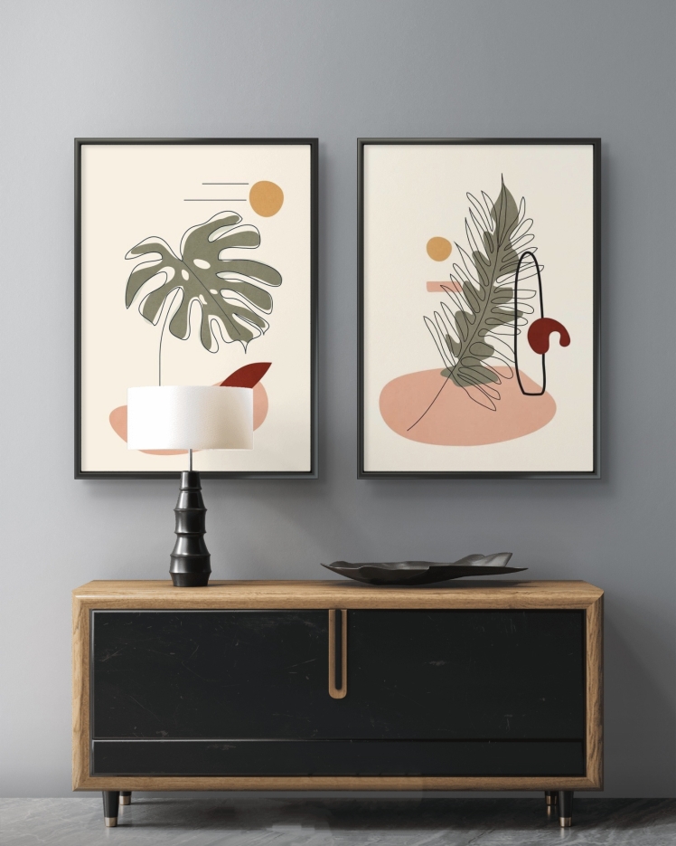 تابلو دکوراتیو دو تکه ( تریپتیک Triptych ) کد 39