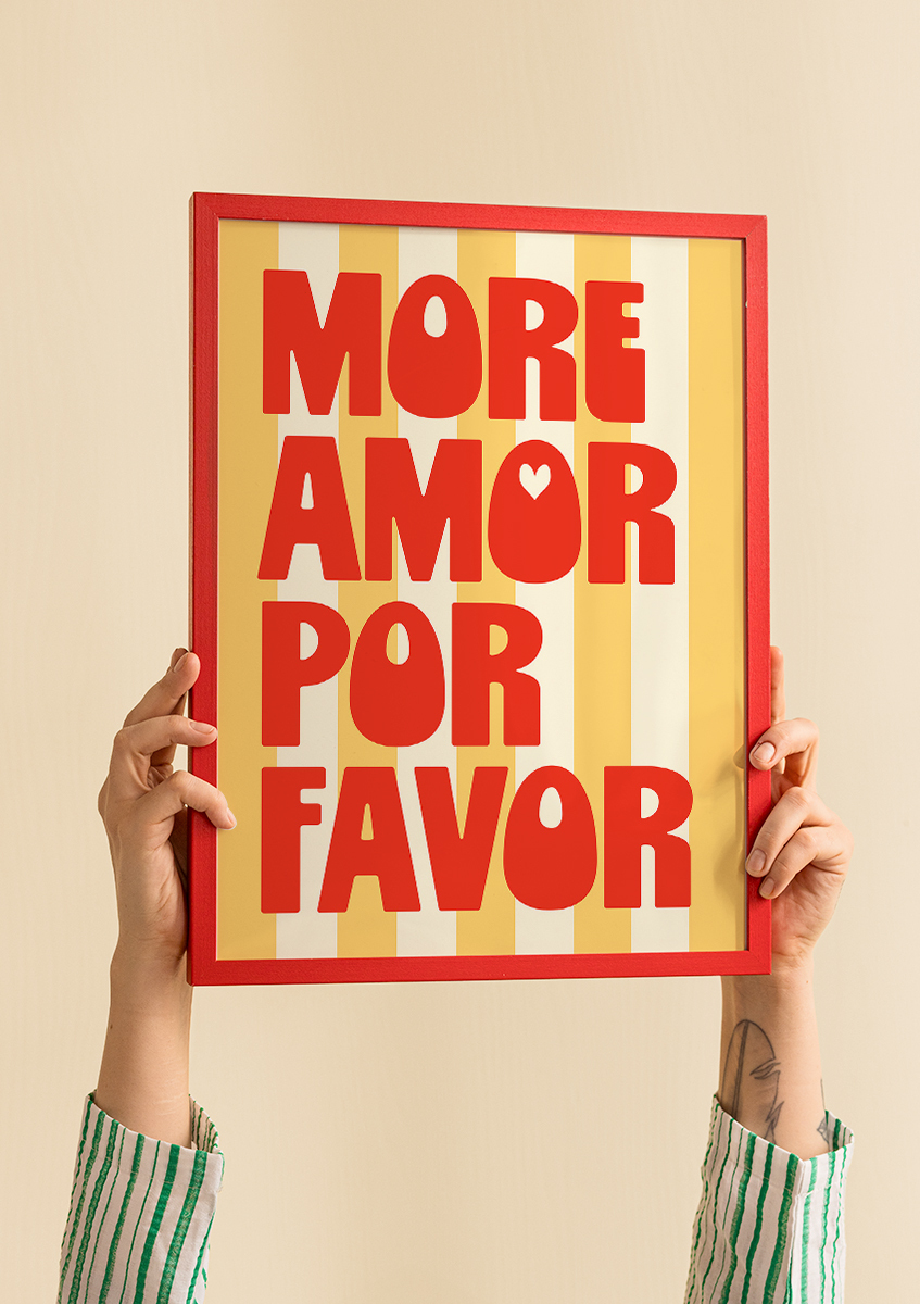  تابلو تایپوگرافی ( عشق بیشتر لطفاً ) کد 3106 