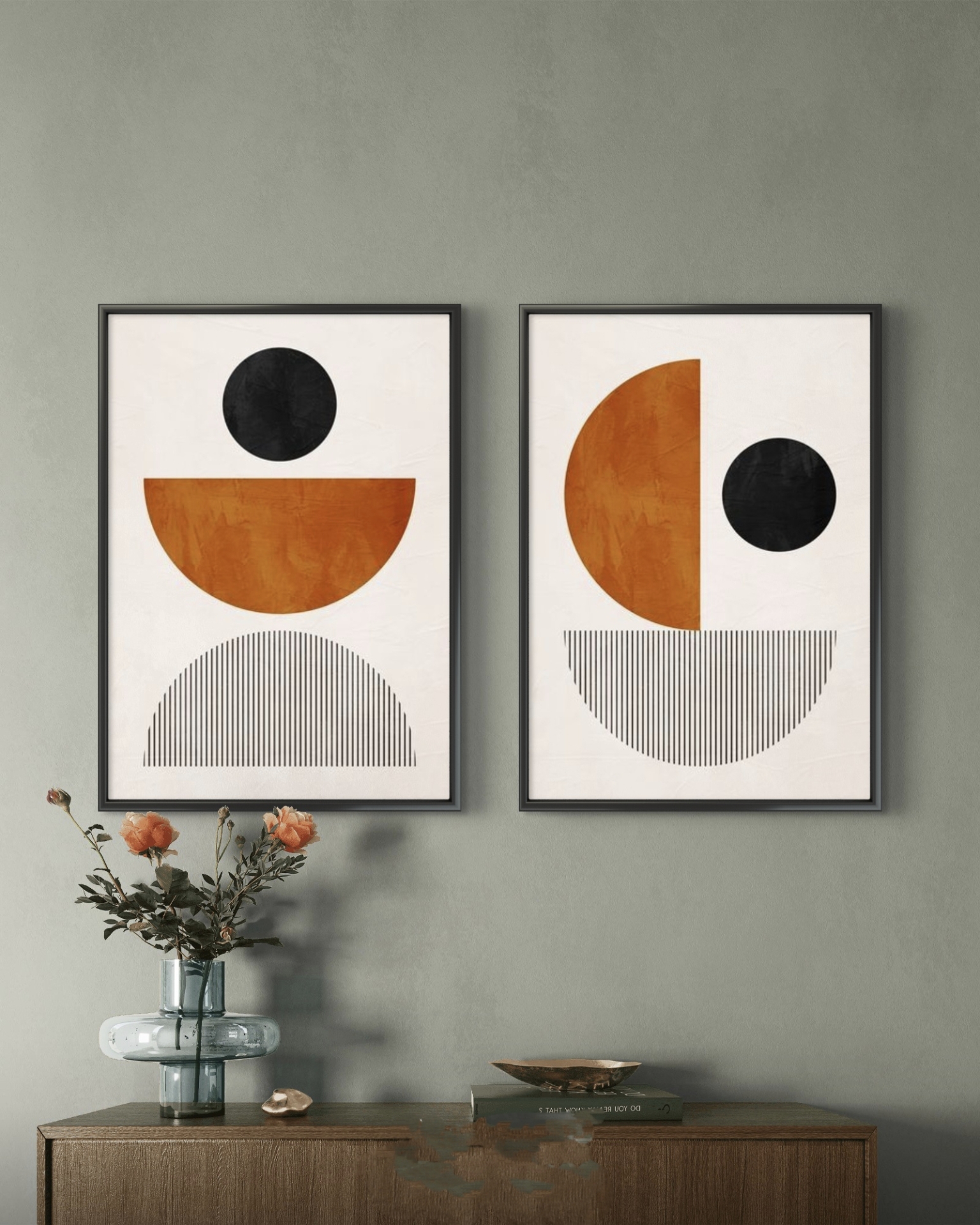 تابلو دکوراتیو دو تکه ( تریپتیک Triptych ) کد 44