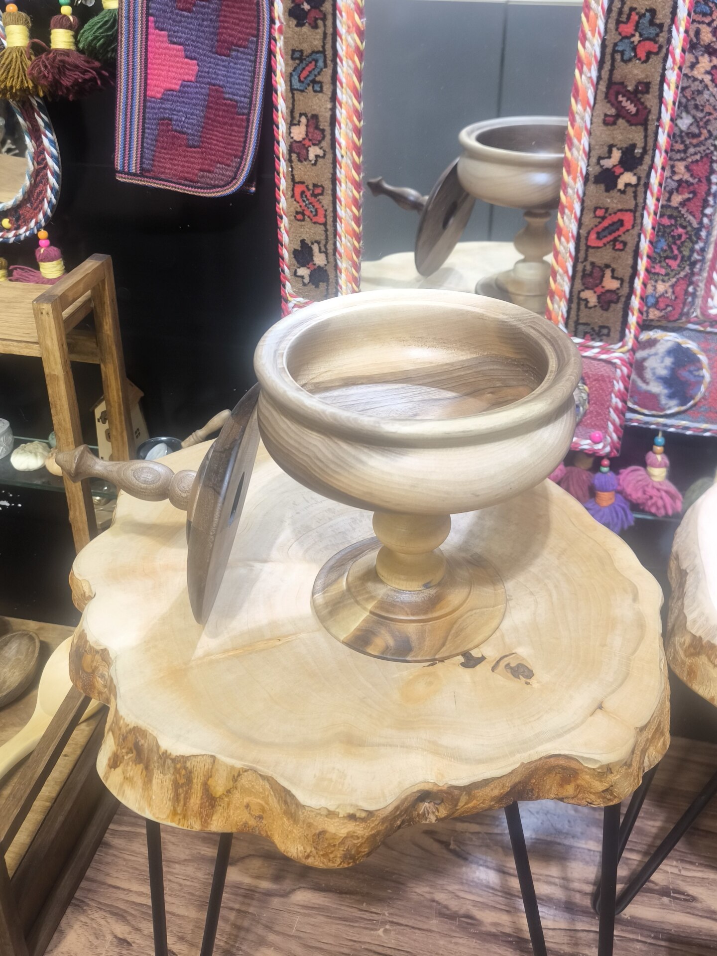  شکلات خوری 25 سانتی چوب گردو کد 5 