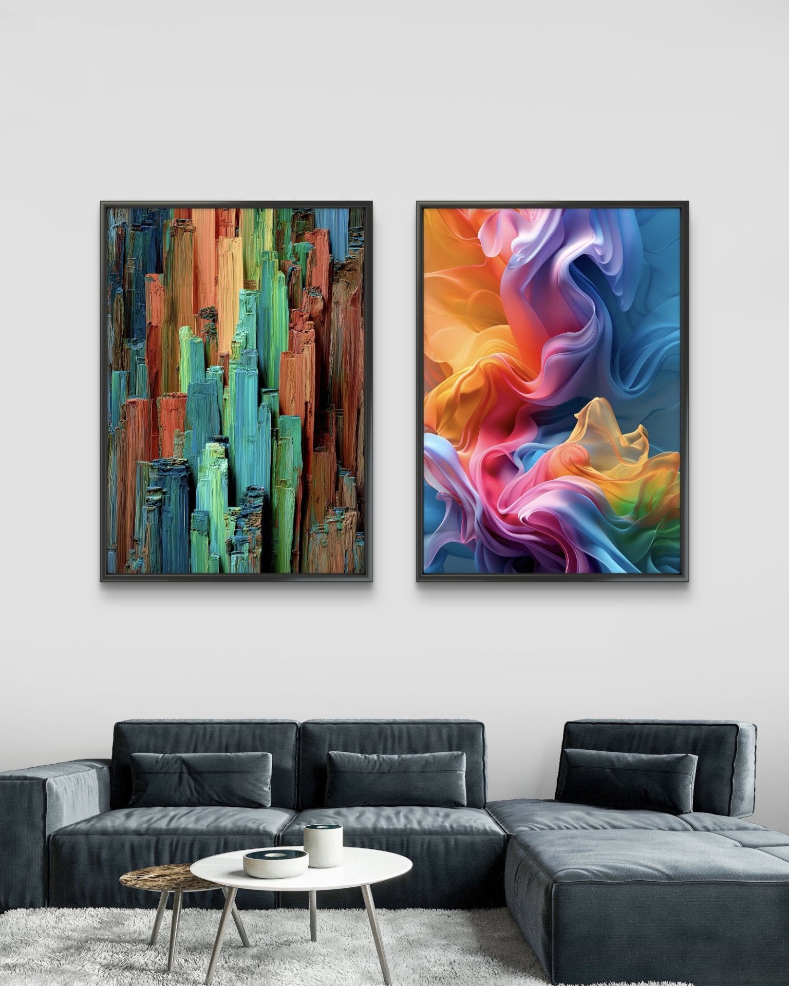  تابلو دکوراتیو دو تکه ( تریپتیک Triptych ) کد 9 