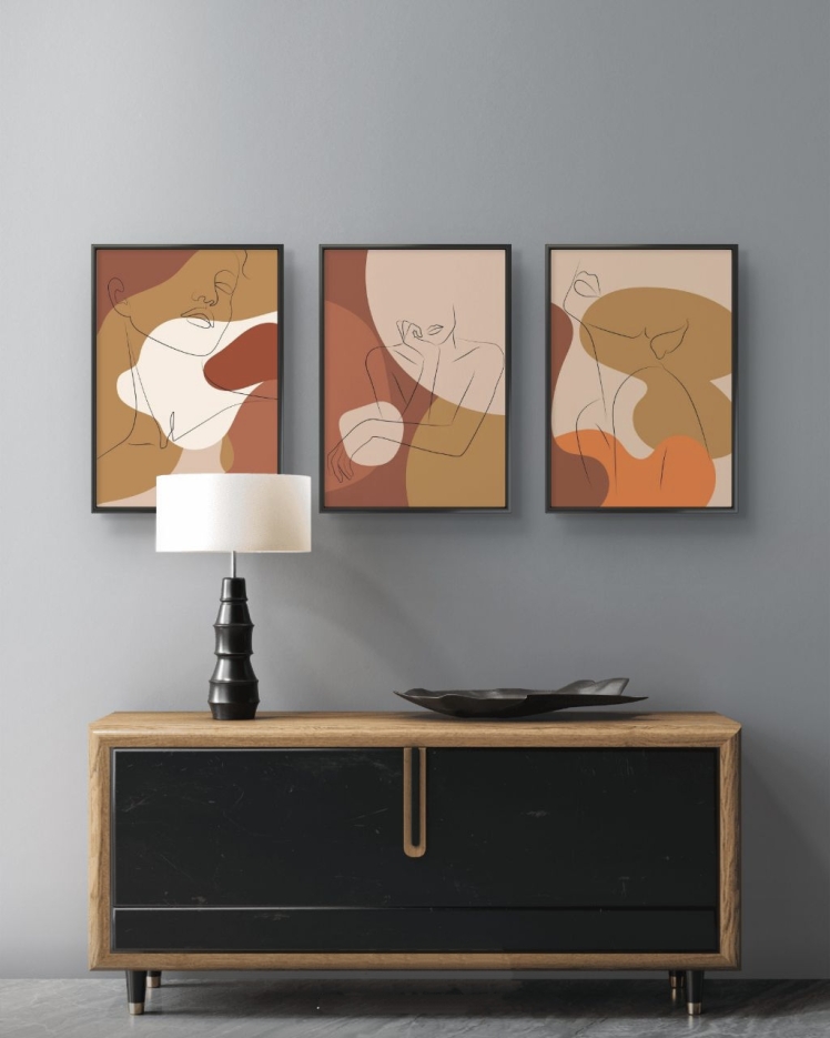 تابلو دکوراتیو سه تکه ( تریپتیک Triptych ) کد 14