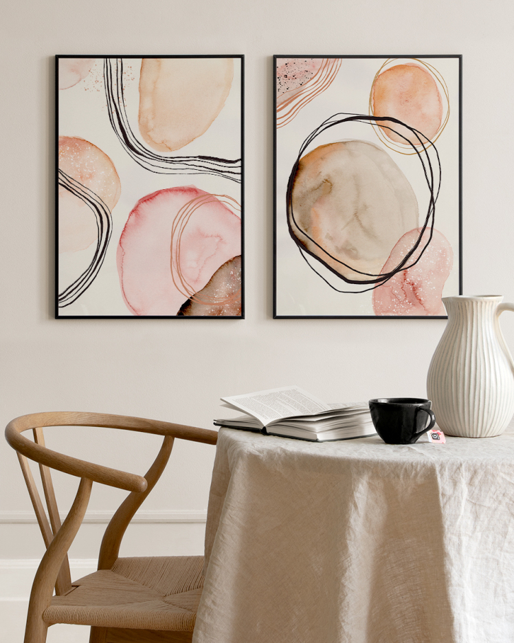 تابلو دکوراتیو دو تکه ( تریپتیک Triptych ) کد 122