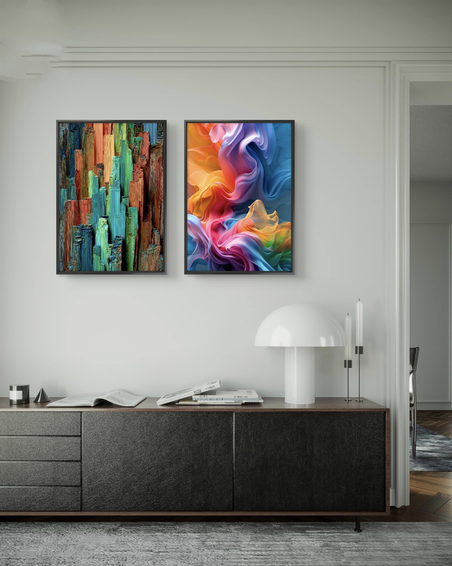  تابلو دکوراتیو دو تکه ( تریپتیک Triptych ) کد 9 