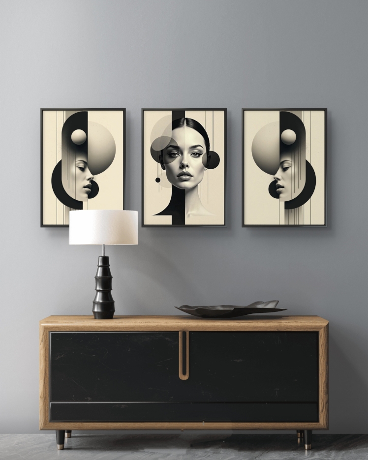 تابلو دکوراتیو سه تکه ( تریپتیک Triptych ) کد 40