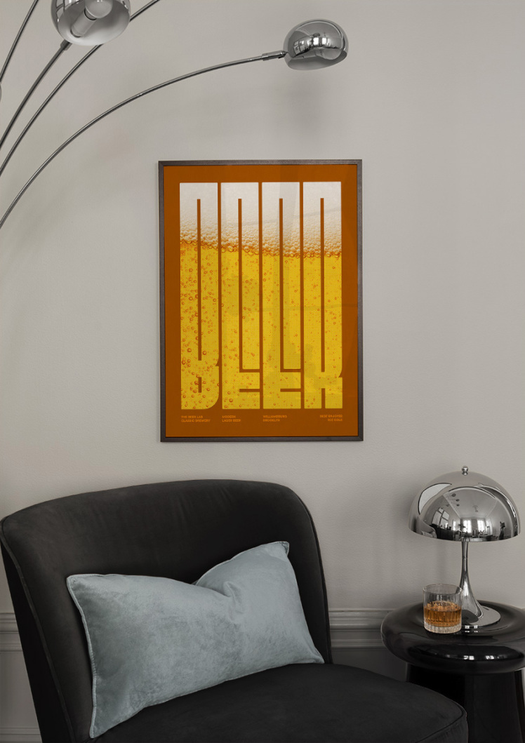 تابلو تایپوگرافی ( آبجوی سرد ) کد 3119