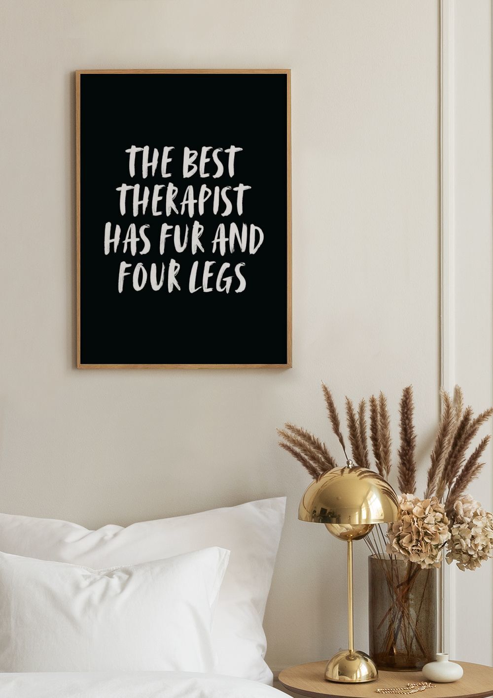  تابلو تایپوگرافی ( بهترین درمانگر دارای خز و چهار پا است ) کد 3108 