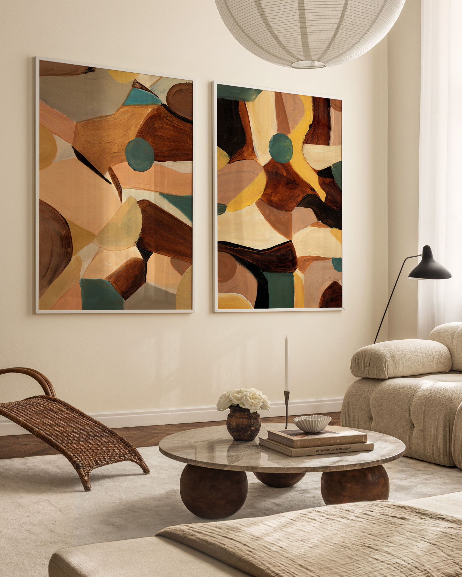  تابلو دکوراتیو دو تکه ( تریپتیک Triptych ) کد 78 
