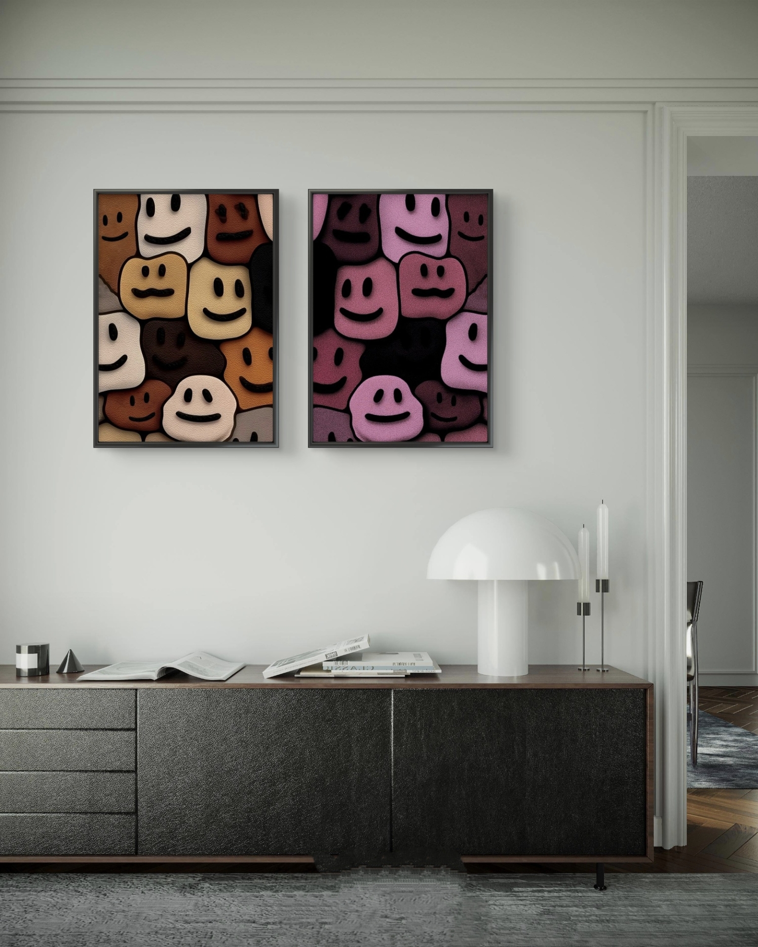  تابلو دکوراتیو دو تکه ( تریپتیک Triptych ) کد 23 